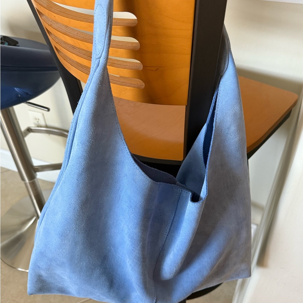 Large suede tote bag by &Other Stories. Made in Turkey.